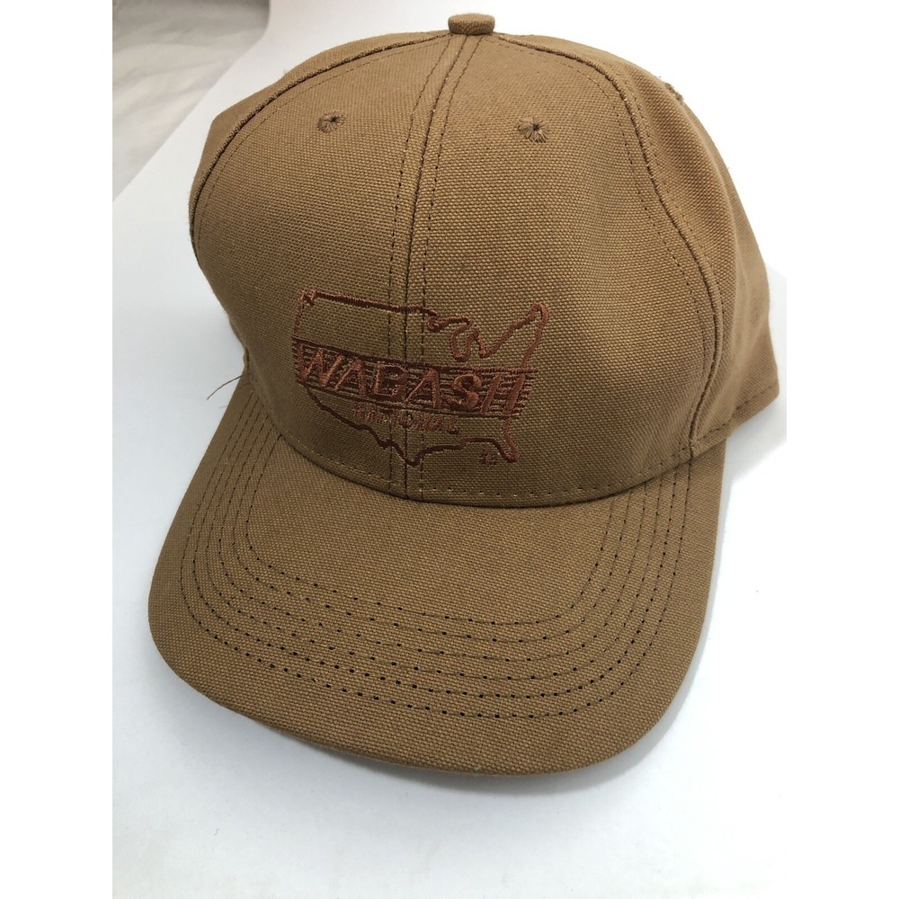 Wabash‎ National Vintage Trucker Hat Brown Canvas Made in USA Snapback Cap Mens